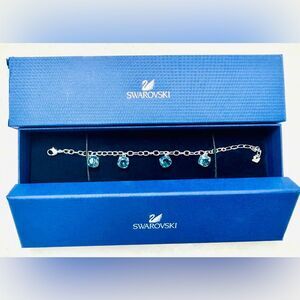 Swarovski Lucid Turquoise Blue Crystal Adjustable Bracelet 5101183 New